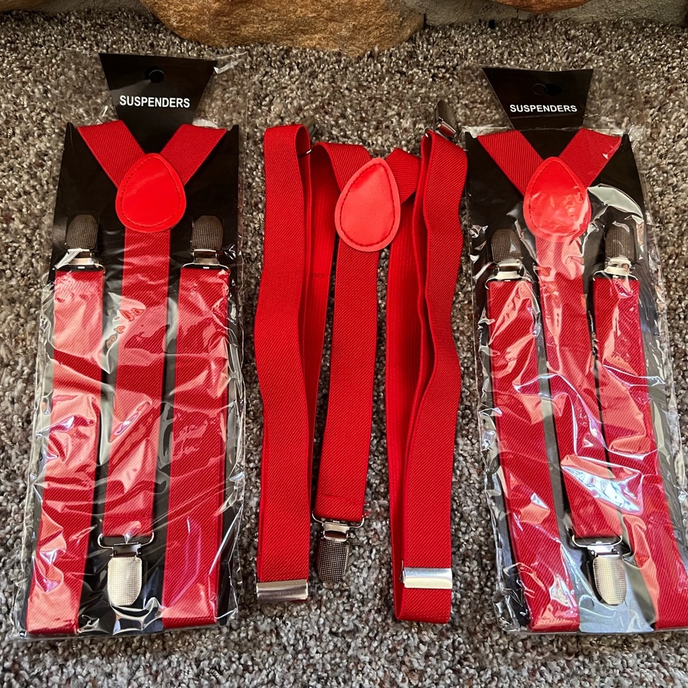 Red suspenders - 3pack